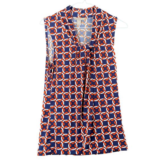 Banana Republic Womens Blouse Blue Orange V Neck Sleeveless Tank Stretch XS - Picture 1 of 10
